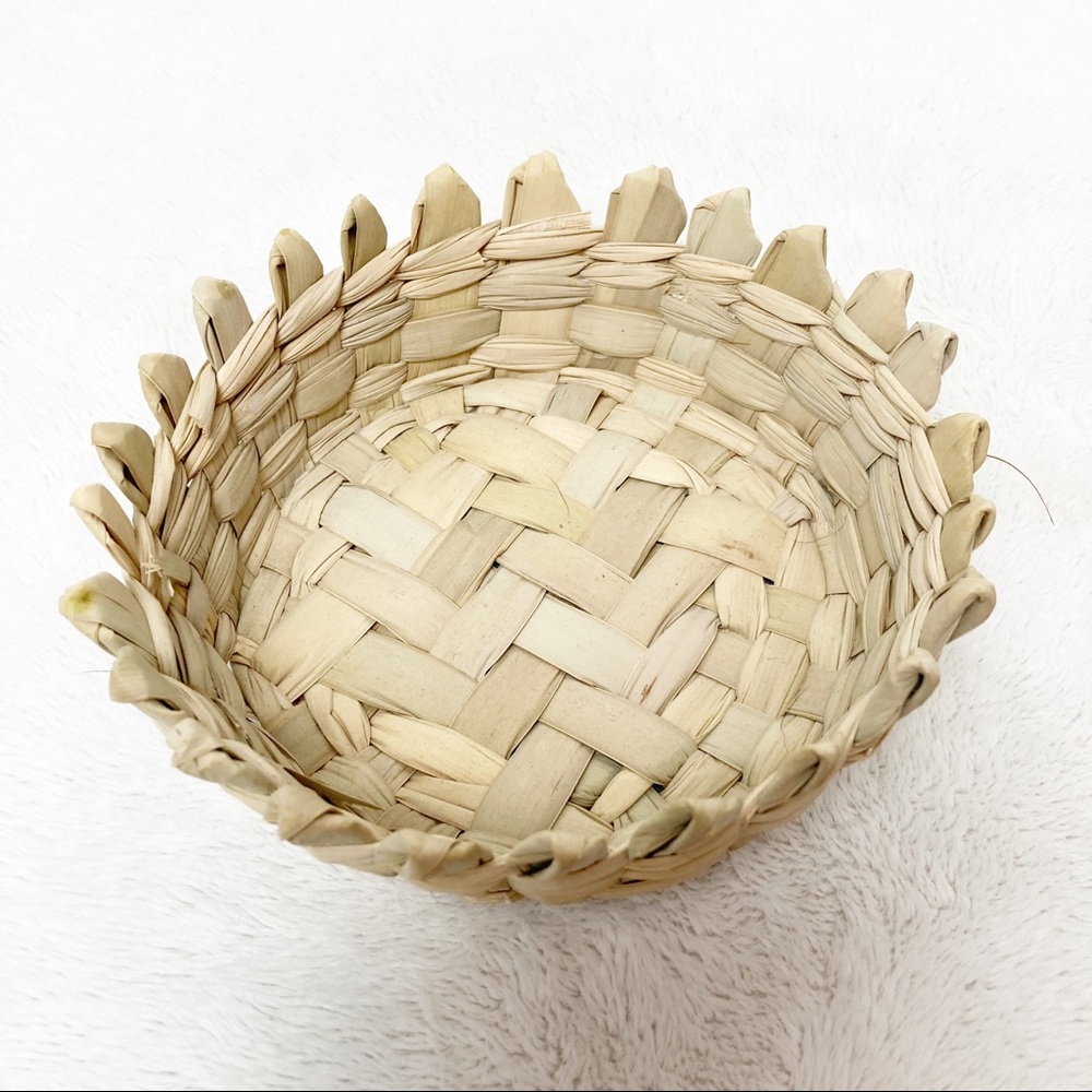 Small handwoven round basket
